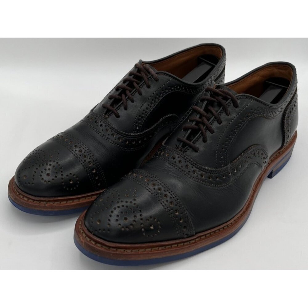 Allen Edmonds Strandmok Oxfords Dress Shoes Mens Size 9D Black Leather Cap-Toe